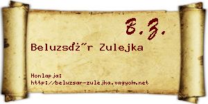 Beluzsár Zulejka névjegykártya